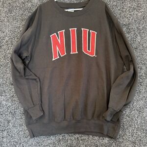 NIU Northern Illinois University Crewneck Sweatshirt Mens XL Black Mv Sport